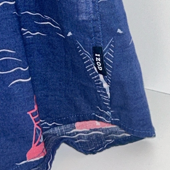 IZOD men’s Saltwater short sleeve Dockside Chambray 100% cotton shirt size XXL - Picture 9 of 9